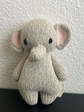 6” CUDDLE + KIND Hand Knit Baby Elephant Plushie